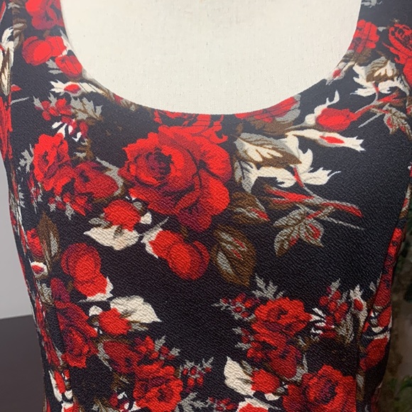 Haute Mess Floral Print Tank Top Shirt Size 1X - Picture 5 of 6